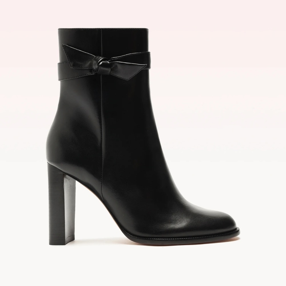 Alexandre Birman Black Heeled Ankle Boots l Clarita 90 with Bow Detail P0054